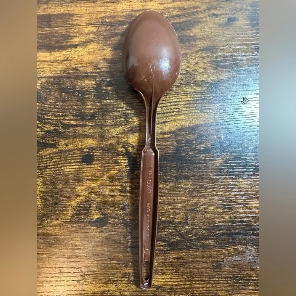 Vintage EKCO Nylon Plastic Serving Spoon‎ Ladel Brown USA
